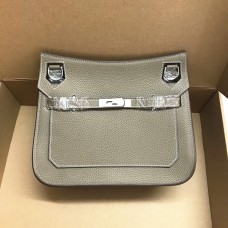 Чанта Hermes Jypsiere 28 см Crossbody, сива, сребриста