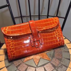 Hermes Jige Clutch 29см Croco Orange