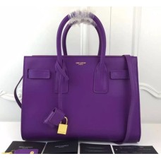 Чанти от телешка кожа YSL Purple Downtown Tote