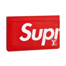 Калъф за карти Louis Vuitton x Supreme Porte Carte Simple M67712 от епи кожа