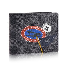 Louis Vuitton Множество портфейла N64439 Damier Графитни стикери