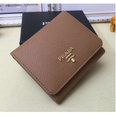 Портфейли Prada 1M0176 от сафианова кожа в кафяво