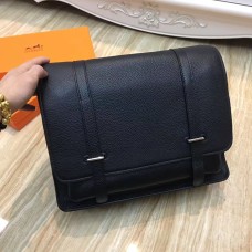 Мъжка кожена чанта Hermes Steve Crossbody, черна