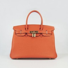 Hermes Birkin 30 см Togo кожена чанта оранжево-златиста