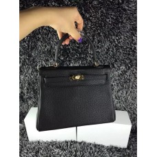 Hermes Kelly 25 см Togo кожа черно злато