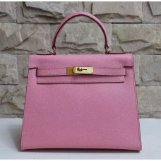 Hermes Kelly 28 см Epsom кожена чанта розово злато