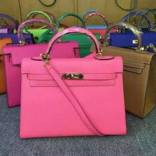 Hermes Kelly 28 см Epsom кожена чанта Lips Pink