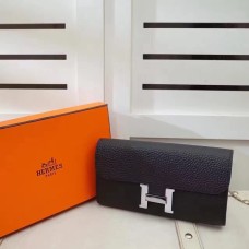 Hermes Constance портфейл Togo кожа черен