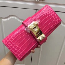 Чанта Hermes Medor 29 см, цвят Croco Rose