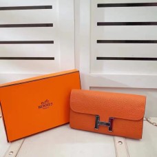 Кожен портфейл Hermes Constance от Того в оранжево