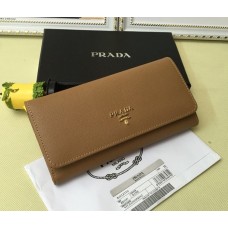Портфейл Prada 1M1132 от сафианова кожа, кафяв