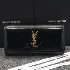YSL Лачена кожена чанта 27 см, черна