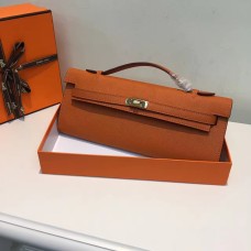 Hermes Kelly Cut 31 см Epsom кожен клъч оранжев