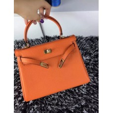 Hermes Kelly 25 см Togo кожа оранжево злато