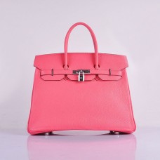Hermes Birkin 35см Togo кожени чанти Lip Pink Silver