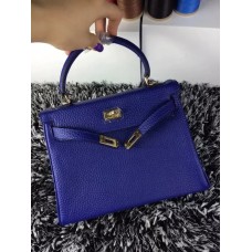 Hermes Kelly 25 см Togo кожа синьо злато