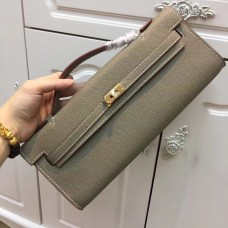 Hermes Kelly Cut 31 см Epsom кожена чанта Elephant Grey