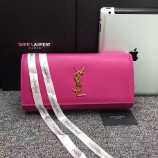Чанта YSL Saint Lauren 27 см, гладка кожа, розова