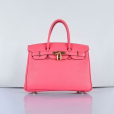 Hermes Birkin 30 см Togo кожени чанти Lip Pink Golden