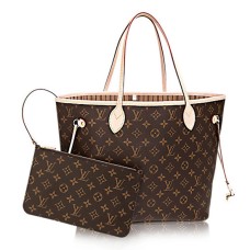 Чанта през рамо Louis Vuitton M40995 Neverfull MM от монограмно платно