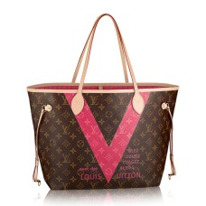 Чанта през рамо Louis Vuitton M41602 Neverfull MM от монограмно платно