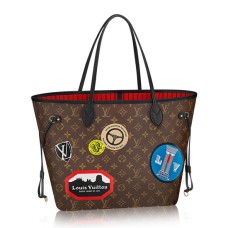 Чанта през рамо Louis Vuitton M42844 Neverfull MM от монограмно платно