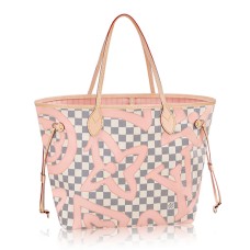 Чанта през рамо Louis Vuitton N41050 Neverfull MM Damier Azur Canvas