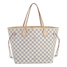 Чанта през рамо Louis Vuitton N51107 Neverfull MM Damier Azur Canvas