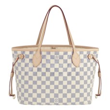 Чанта през рамо Louis Vuitton N51110 Neverfull PM Damier Azur Canvas