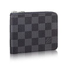 Louis Vuitton N61258 Компактен портфейл Zippy Damier Graphite Canvas