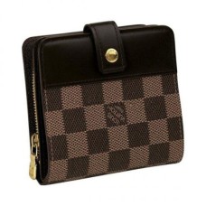 Louis Vuitton N61668 Компактен портфейл с цип Damier Ebene Canvas