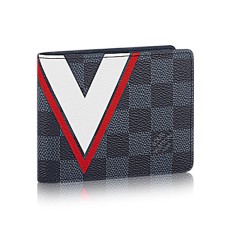Тънък портфейл Louis Vuitton N64008 Damier Cobalt Canvas